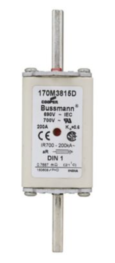 170M — Square Body size 000 to 3, DIN 43620, dual indicator fuses